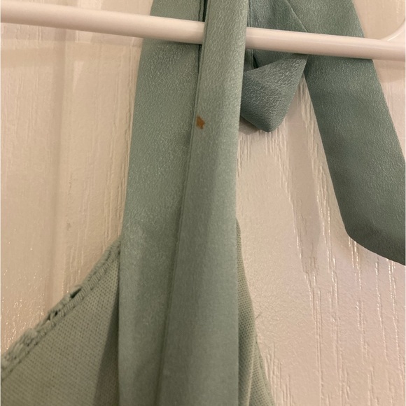 Lulu’s Won Your Heart Sage Green Lace Tie-Strap High-Low Midi Dress Small - Picture 6 of 8